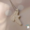 Кулон Пташка горлиця біла, авторський розпис. Ручна робота